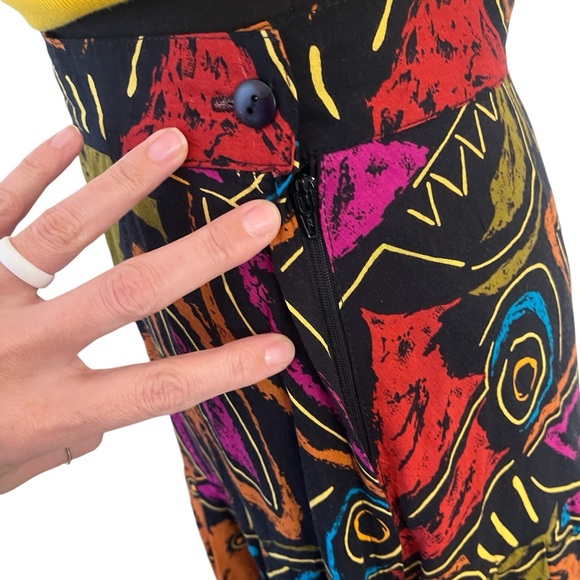 80s vintage abstract midi maxi skirt size small - Picture 9 of 14